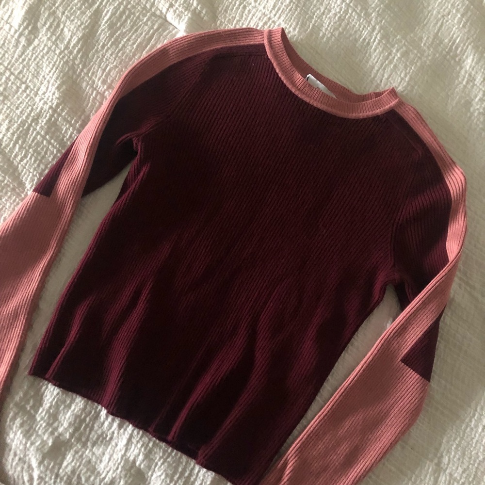 zara color-block fitted sweater